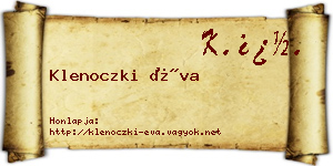 Klenoczki Éva névjegykártya