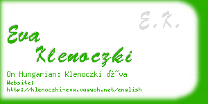 eva klenoczki business card